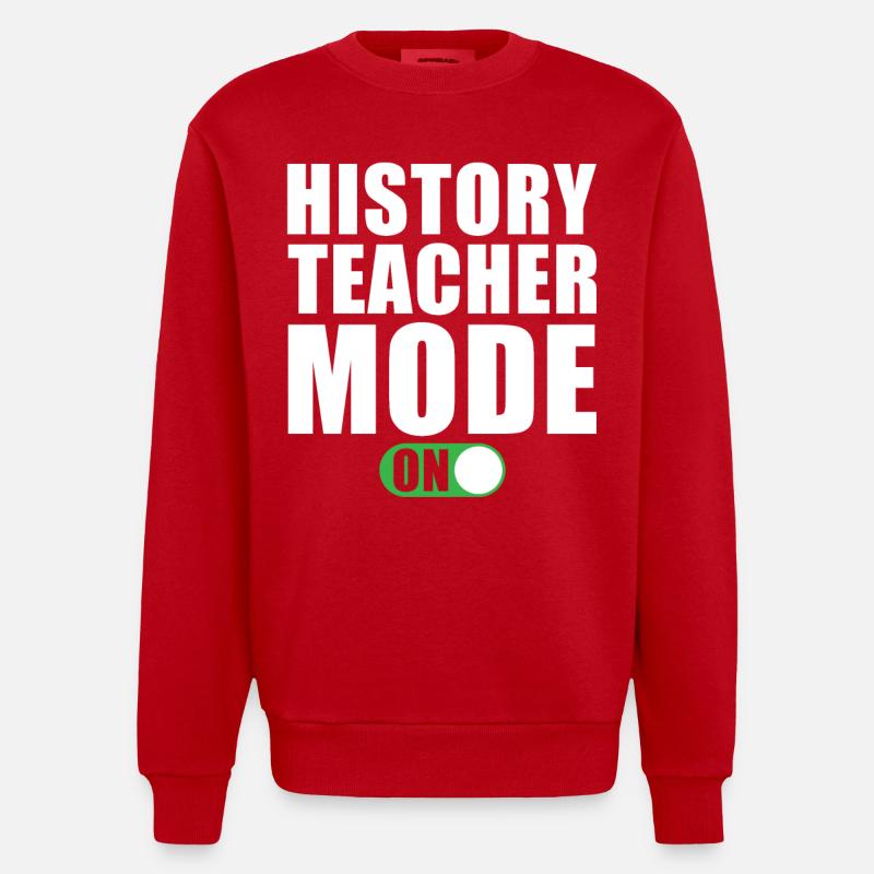 Geschichtslehrer Modus Ein - Heavyweight Oversized Organic Crew Neck Made in EU - Rot