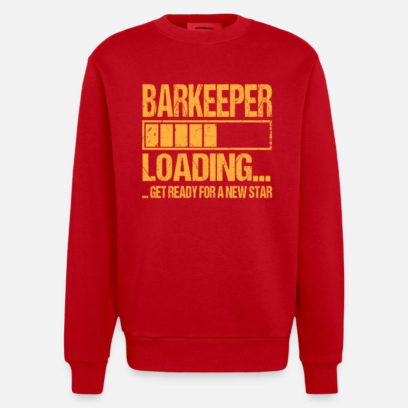 Bartender loading Bartender Training - Heavyweight Oversized Organic Crew Neck Made in EU - red