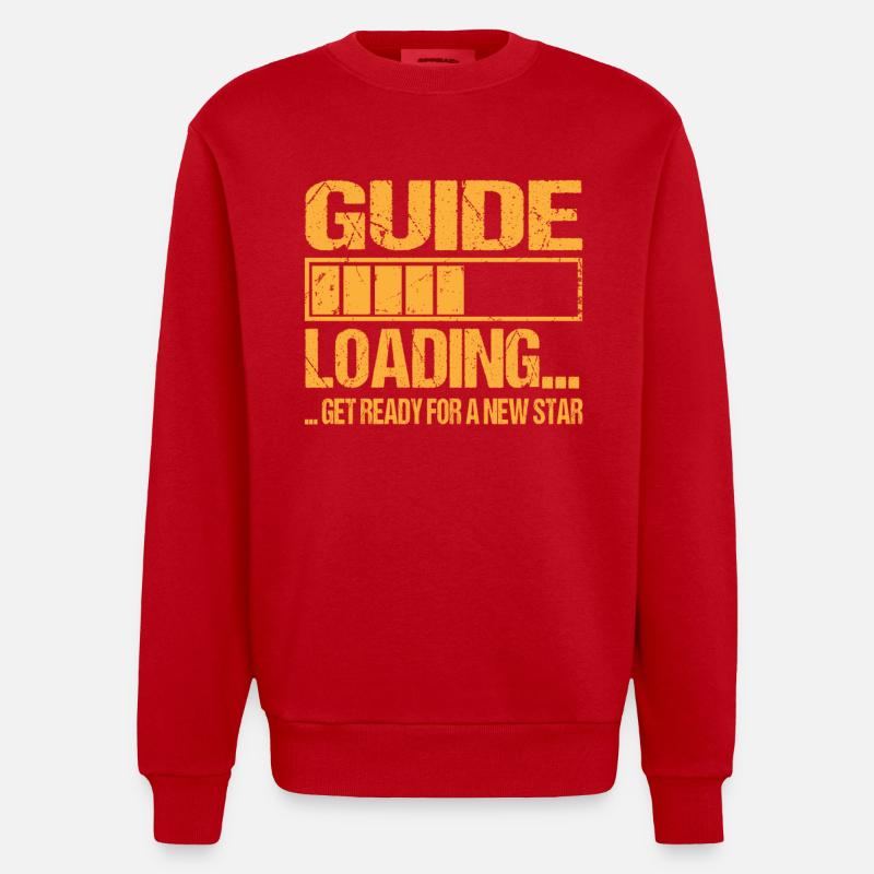 Guide loading Guide Training - Heavyweight Oversized Organic Crew Neck Made in EU - red