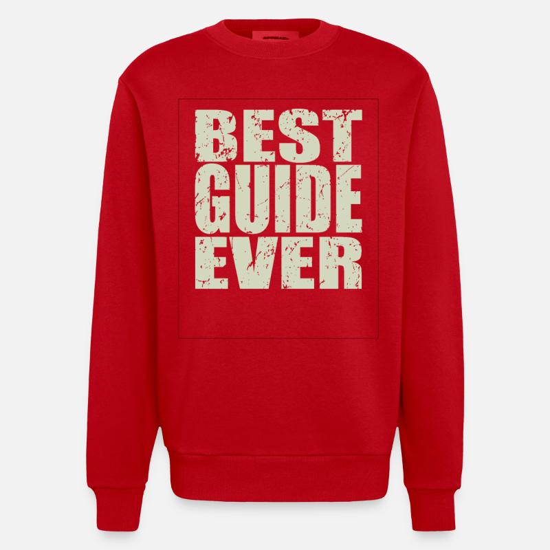 Meilleur guide jamais Guide Cadeau - Sweat bio épais oversize fabriqué en UE - rouge