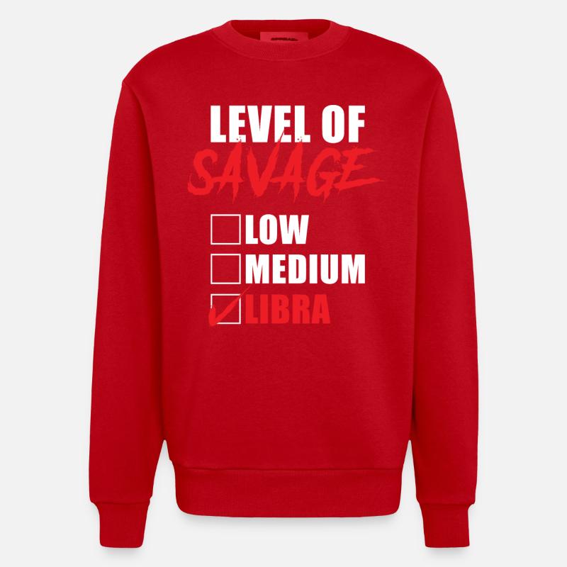 Waage Sternzeichen Geschenk Waage - Heavyweight Oversized Organic Crew Neck Made in EU - Rot