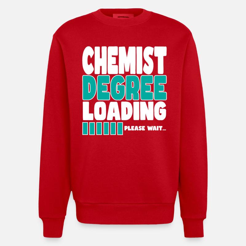 Chemist invites training - Heavyweight Oversized Organic Crew Neck Made in EU - red