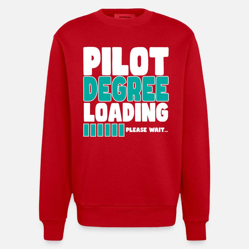 Pilot invites training - Heavyweight Oversized Organic Crew Neck Made in EU - red