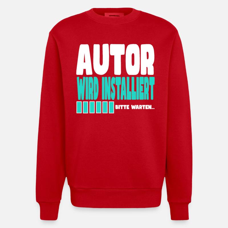 Autor wird installiert - Heavyweight Oversized Organic Crew Neck Made in EU - Rot