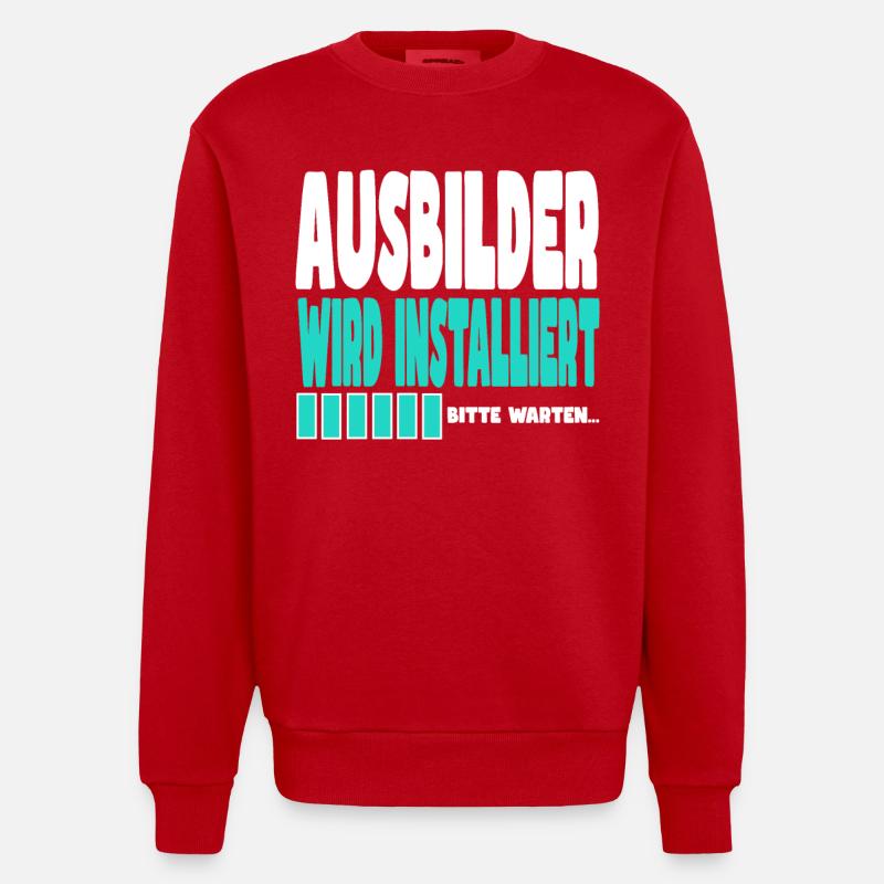 Ausbilder wird installiert - Heavyweight Oversized Organic Crew Neck Made in EU - Rot