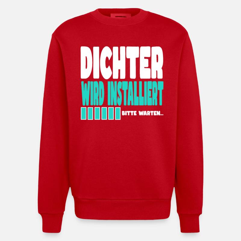 Dichter wird installiert - Heavyweight Oversized Organic Crew Neck Made in EU - Rot