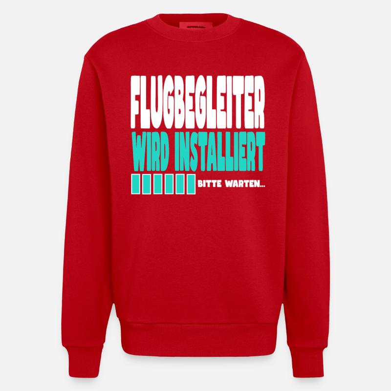 Flugbegleiter wird installiert - Heavyweight Oversized Organic Crew Neck Made in EU - Rot