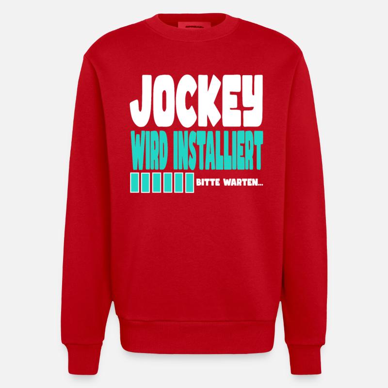 Jockey wird installiert - Heavyweight Oversized Organic Crew Neck Made in EU - Rot