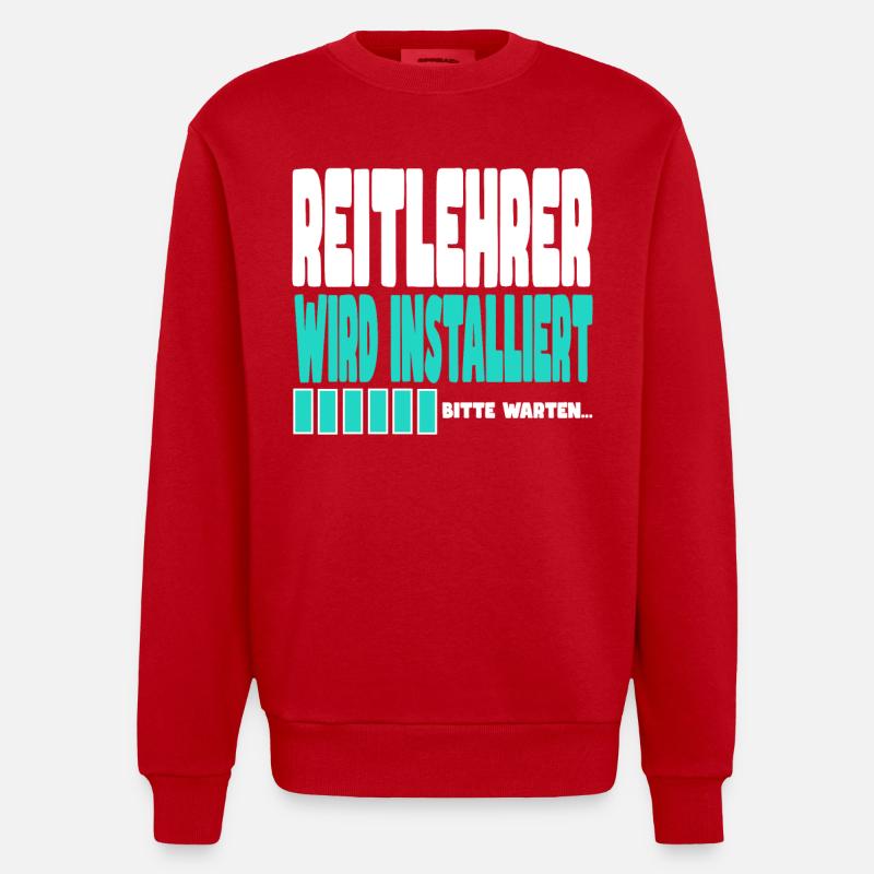 Reitlehrer wird installiert - Heavyweight Oversized Organic Crew Neck Made in EU - Rot