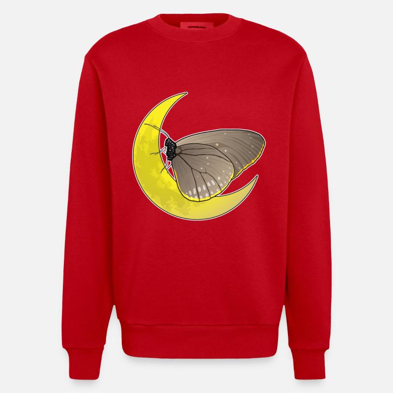 Lune papillon - Sweat bio épais oversize fabriqué en UE - rouge