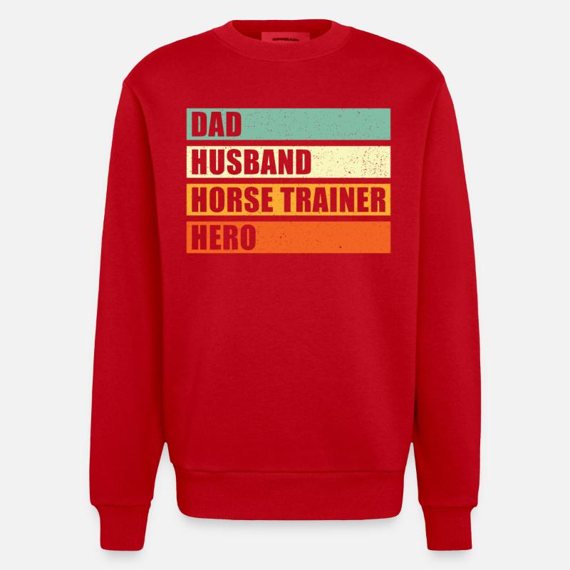 Pferdetrainer Vater Ehemann Held - Heavyweight Oversized Organic Crew Neck Made in EU - Rot