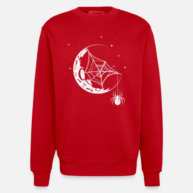 Spinne Spinnennetz - Heavyweight Oversized Organic Crew Neck Made in EU - Rot