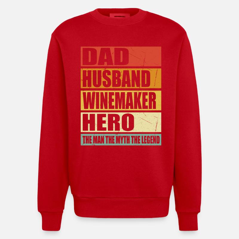 Vater Ehemann Winzer Held - Heavyweight Oversized Organic Crew Neck Made in EU - Rot