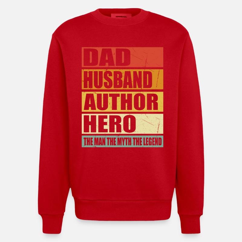 Vater Ehemann Autor Held - Heavyweight Oversized Organic Crew Neck Made in EU - Rot
