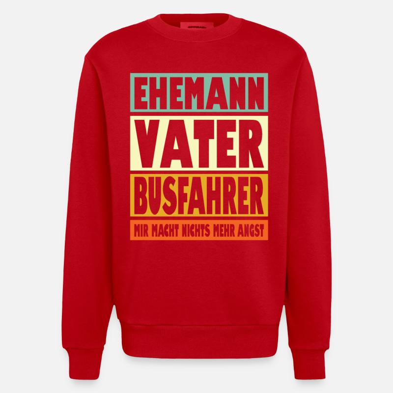 Bühnenbauer Vater Ehemann Held - Heavyweight Oversized Organic Crew Neck Made in EU - Rot