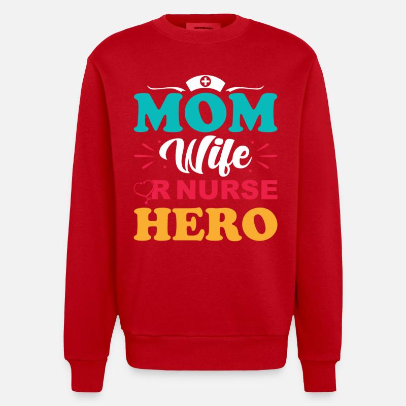 Infirmière chirurgicale Mama - Sweat bio épais oversize fabriqué en UE - rouge