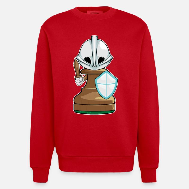 Pion Pion Échecs - Sweat bio épais oversize fabriqué en UE - rouge