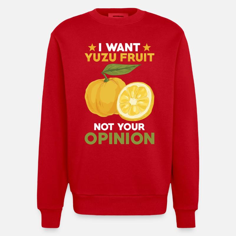 Yuzu Fruit Dicton - Sweat bio épais oversize fabriqué en UE - rouge