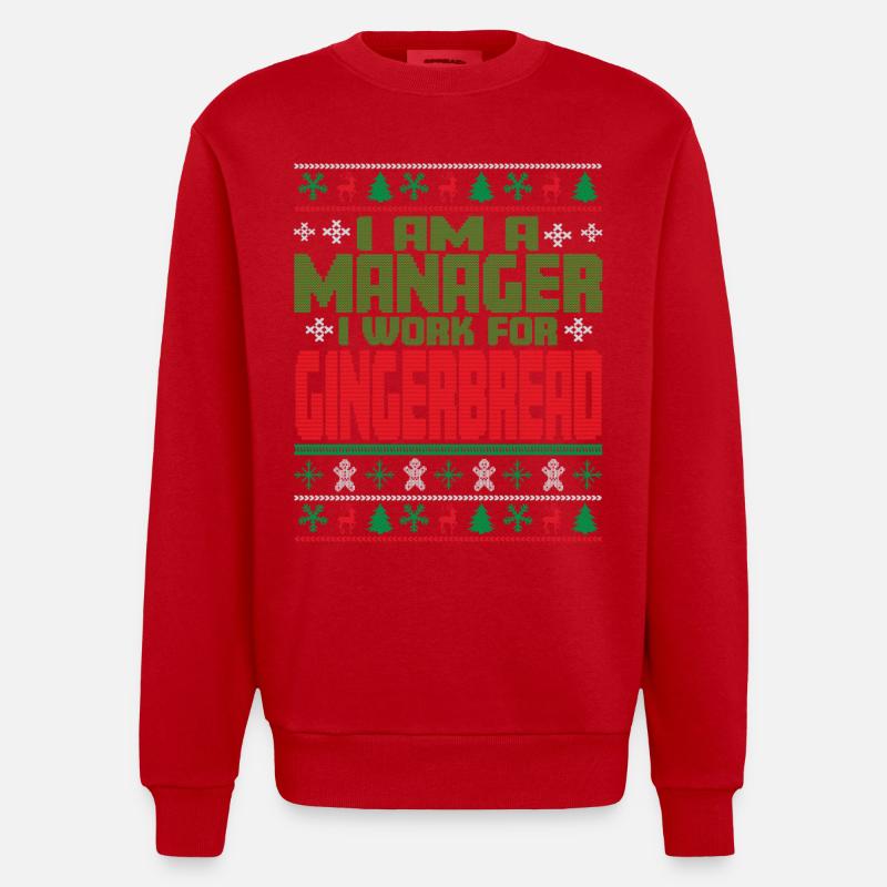 Manager Weihnachten Spruch - Heavyweight Oversized Organic Crew Neck Made in EU - Rot