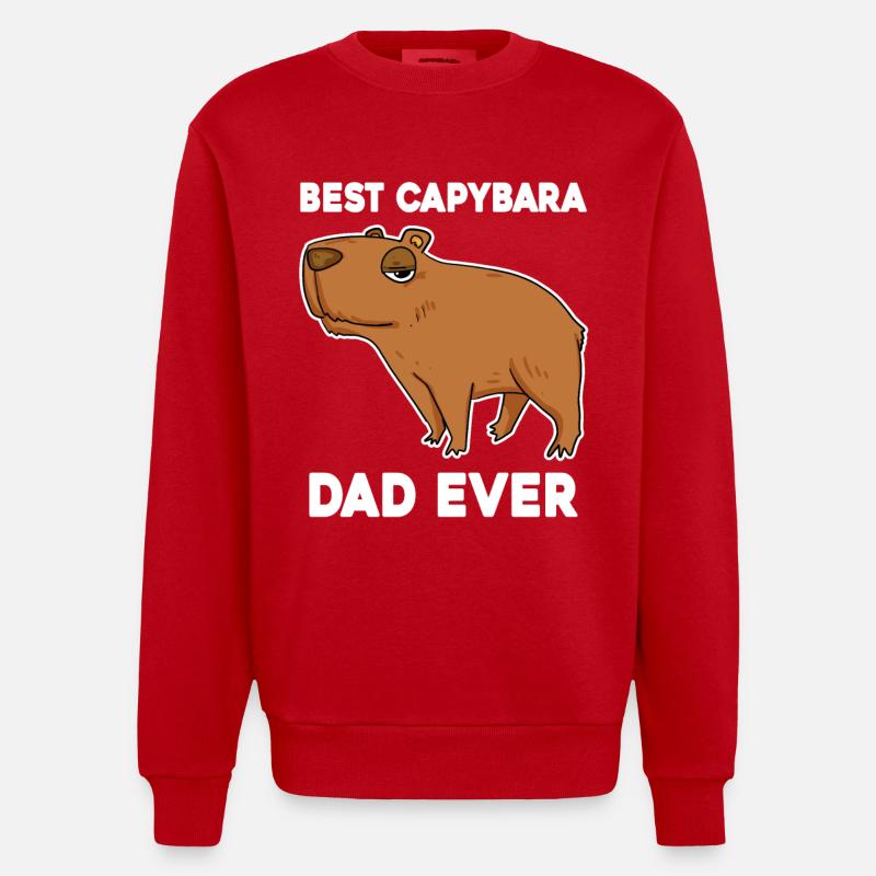 Capybara Père Capybara - Sweat bio épais oversize fabriqué en UE - rouge