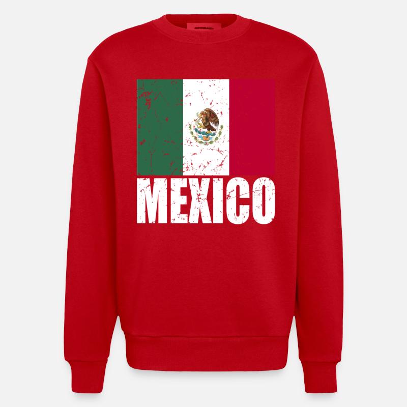 Drapeau du Mexique - Sweat bio épais oversize fabriqué en UE - rouge