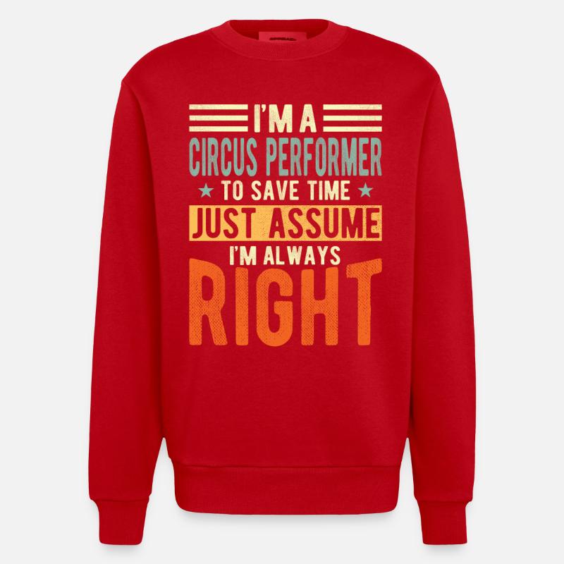 Artiste de cirque - Sweat bio épais oversize fabriqué en UE - rouge