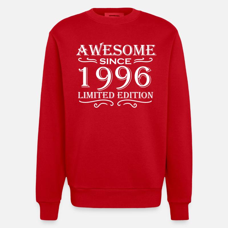 1996 - Sweat bio épais oversize fabriqué en UE - rouge