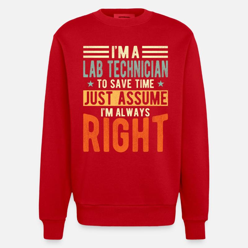 Technicien de laboratoire - Sweat bio épais oversize fabriqué en UE - rouge