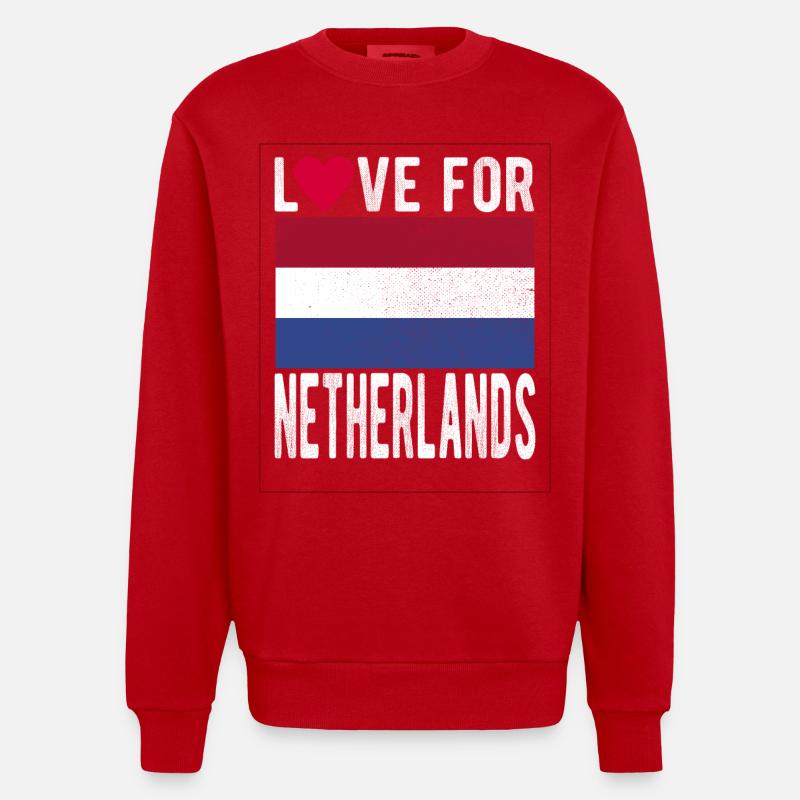 Drapeau des Pays-Bas - Sweat bio épais oversize fabriqué en UE - rouge
