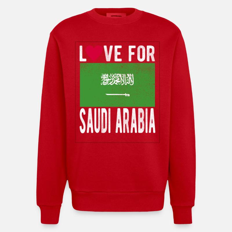 Drapeau de l’Arabie saoudite - Sweat bio épais oversize fabriqué en UE - rouge