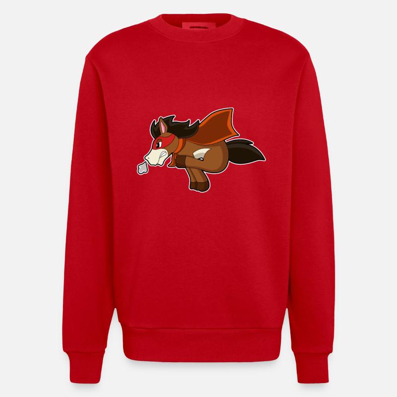 Pferd Held - Heavyweight Oversized Organic Crew Neck Made in EU - Rot