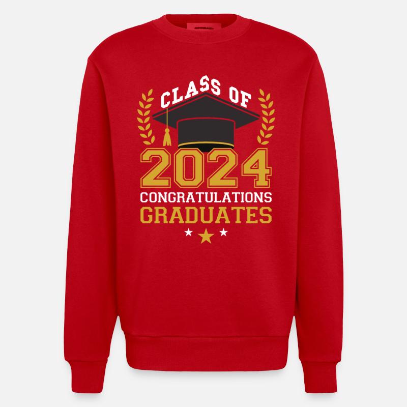 Abschlussfeier Der Klasse 2024 - Heavyweight Oversized Organic Crew Neck Made in EU - Rot