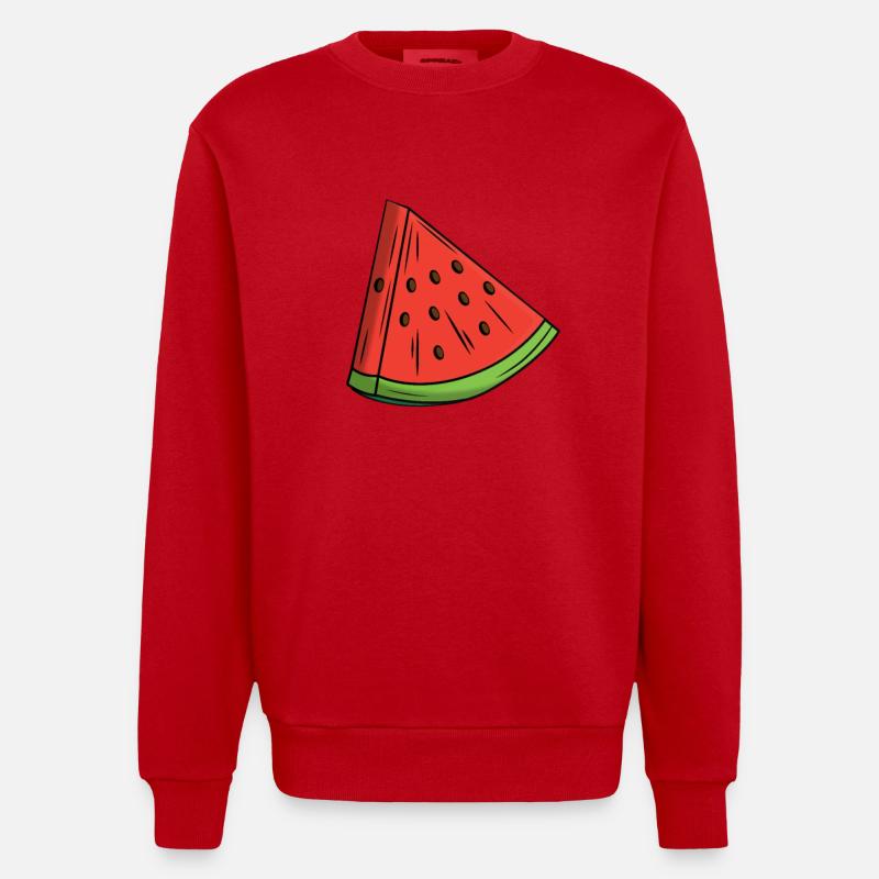 Melone Melonenscheibe - Heavyweight Oversized Organic Crew Neck Made in EU - Rot
