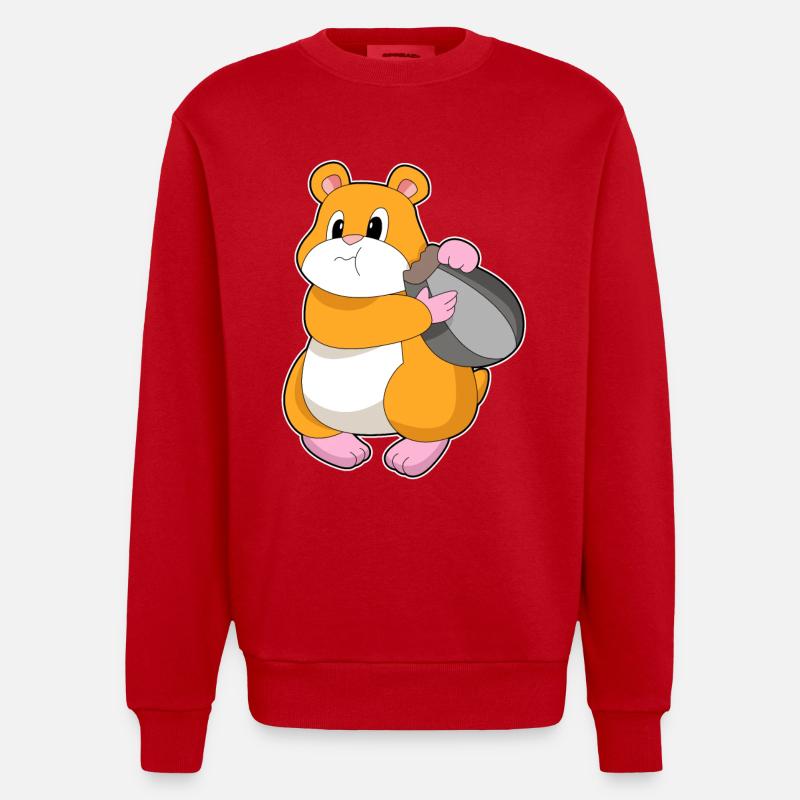 Hamster Noyer - Sweat bio épais oversize fabriqué en UE - rouge
