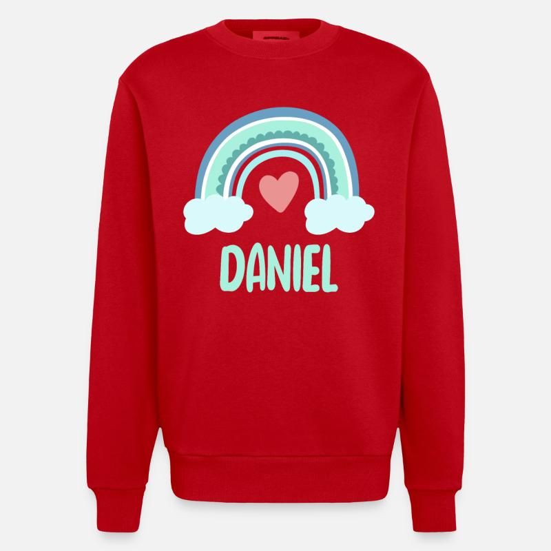 Daniel Nom Rainbow Baby - Sweat bio épais oversize fabriqué en UE - rouge