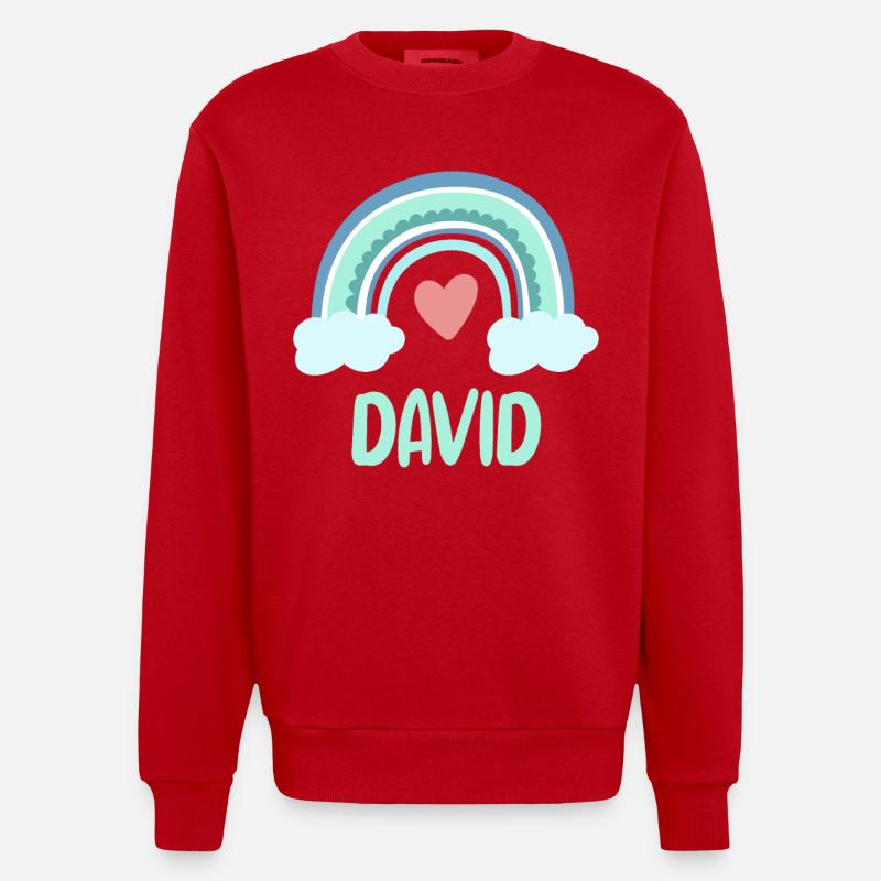 David Nom Rainbow Baby - Sweat bio épais oversize fabriqué en UE - rouge
