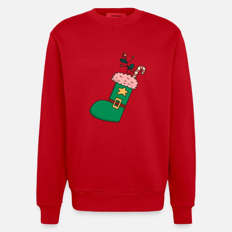 Chaussette de Noël - Sweat bio épais oversize fabriqué en UE - rouge