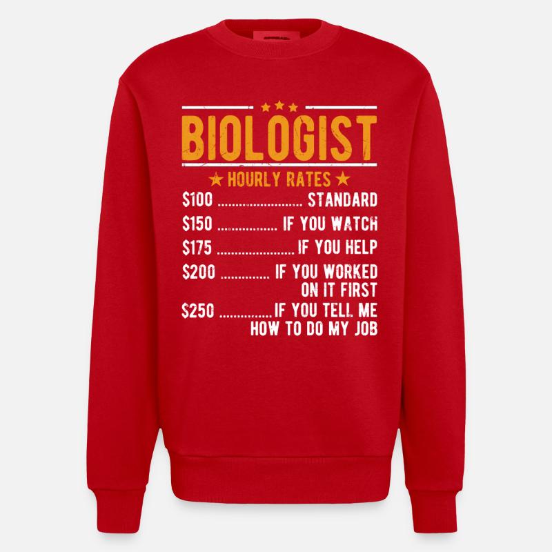 Biologiste Salaire horaire - Sweat bio épais oversize fabriqué en UE - rouge