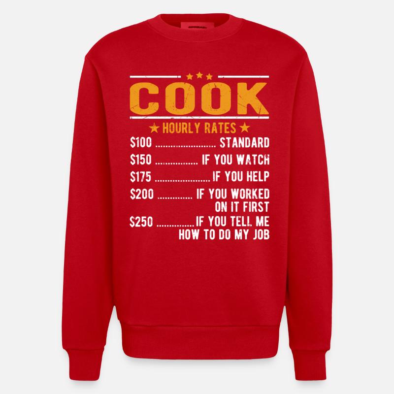 Cuisine Salaire horaire - Sweat bio épais oversize fabriqué en UE - rouge