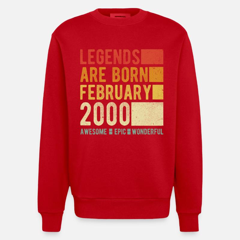 Anniversaire février 2000 - Sweat bio épais oversize fabriqué en UE - rouge