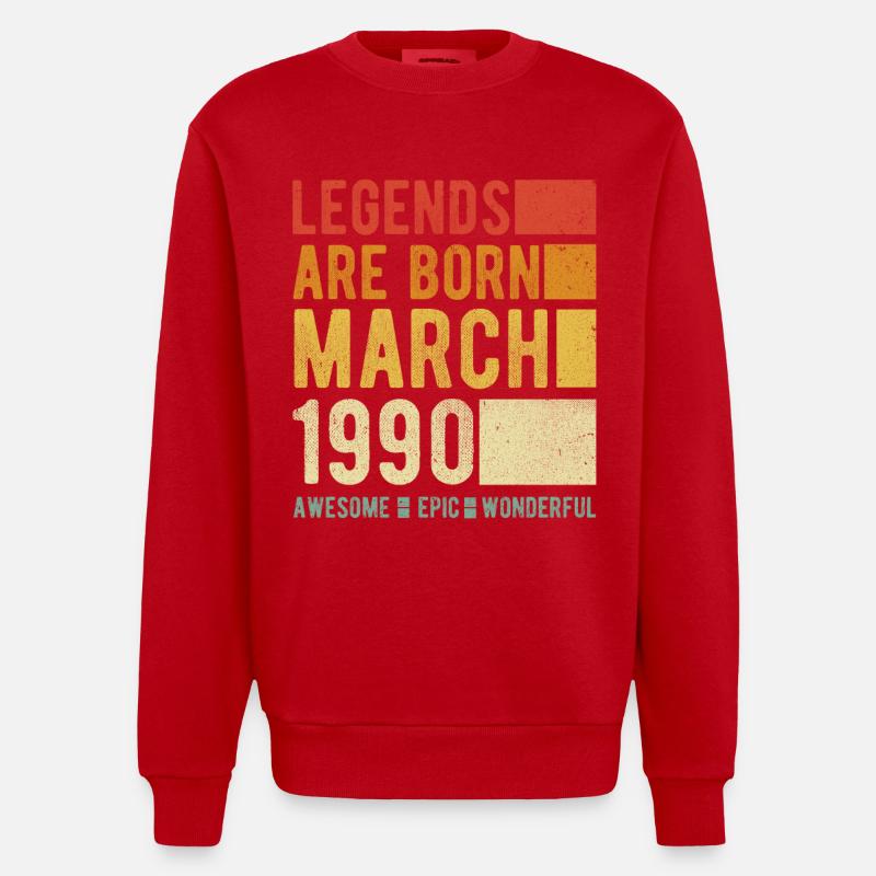 Anniversaire Mars 1990 - Sweat bio épais oversize fabriqué en UE - rouge