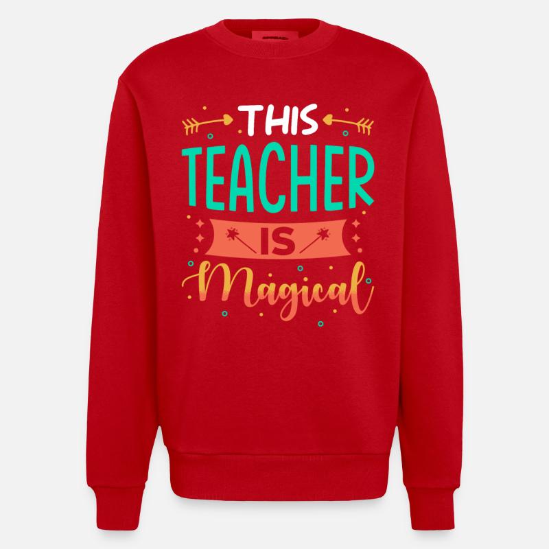 Cadeau de l’enseignant - Sweat bio épais oversize fabriqué en UE - rouge