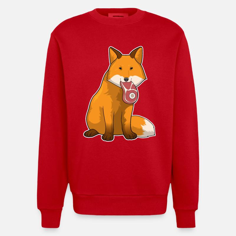 Viande de renard - Sweat bio épais oversize fabriqué en UE - rouge