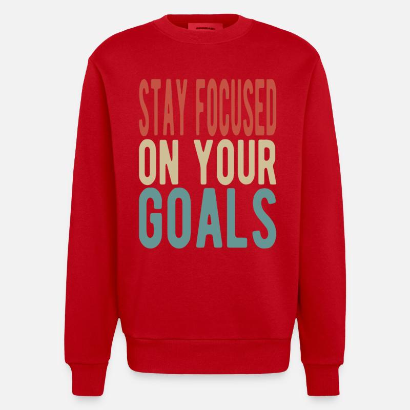 Restez concentré sur vos objectifs - Sweat bio épais oversize fabriqué en UE - rouge