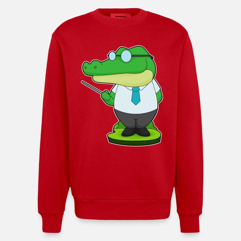 Pointeur de l’enseignant Crocodile - Sweat bio épais oversize fabriqué en UE - rouge