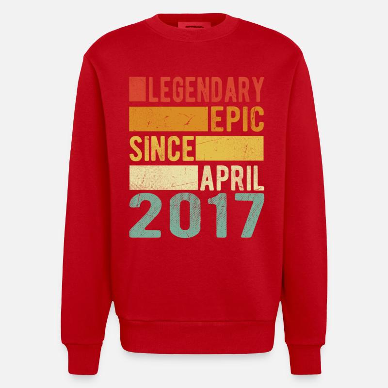 Anniversaire Avril 2017 Épopée légendaire - Sweat bio épais oversize fabriqué en UE - rouge