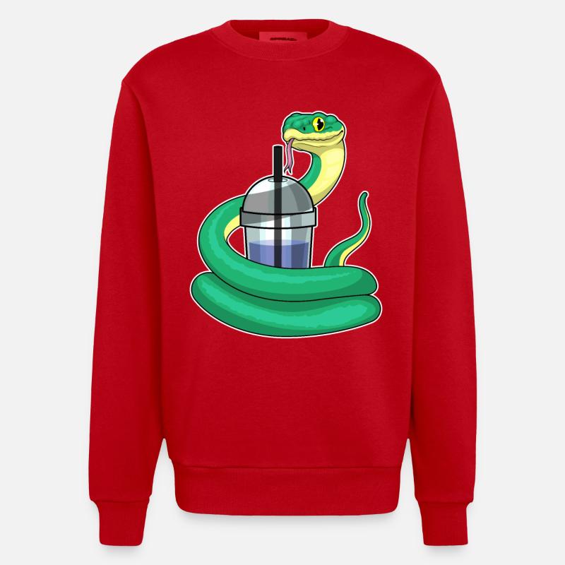 Schlange Bubble Tea - Heavyweight Oversized Organic Crew Neck Made in EU - Rot