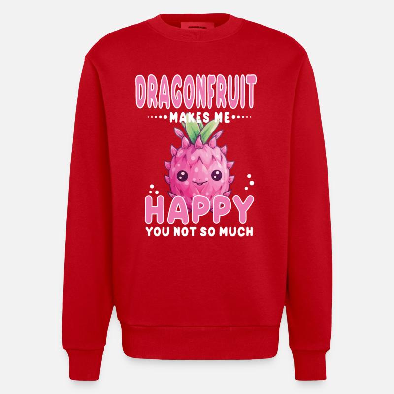 Dragon Fruit Kawaii - Sweat bio épais oversize fabriqué en UE - rouge