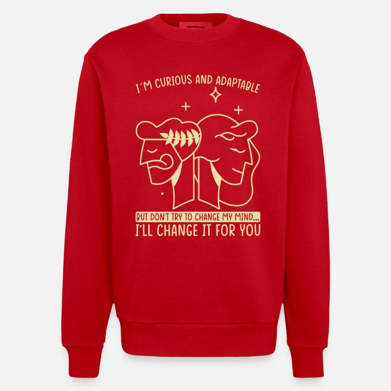 Zwillinge Sternzeichen Astrologie Horoskop - Heavyweight Oversized Organic Crew Neck Made in EU - Rot