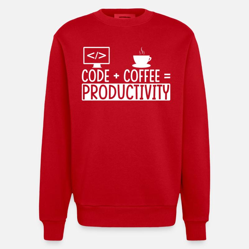 Coder Café Cadeau - Sweat bio épais oversize fabriqué en UE - rouge